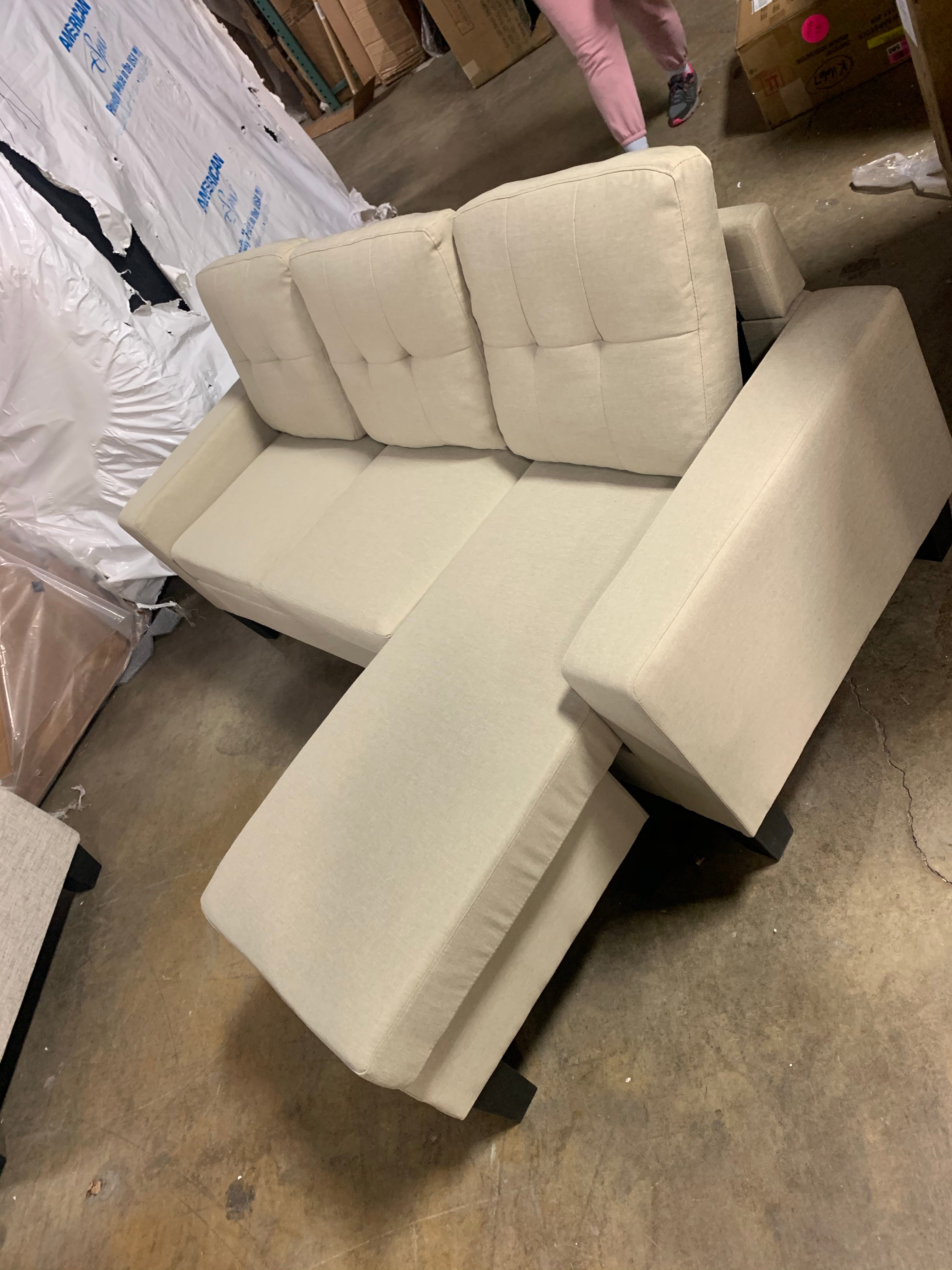 77" Reversible Modular Sectional with Ottoman