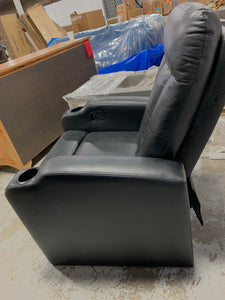 Black Gel Reclining Leather Home Theater Manual Recliner