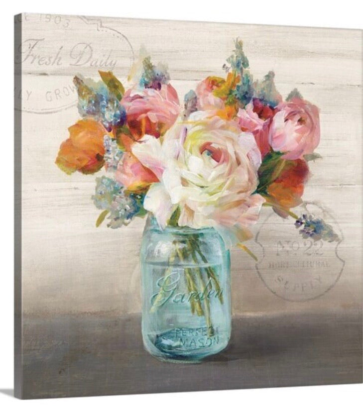 38x38" 'French Cottage Bouquet II' - Graphic Art Print CG1020