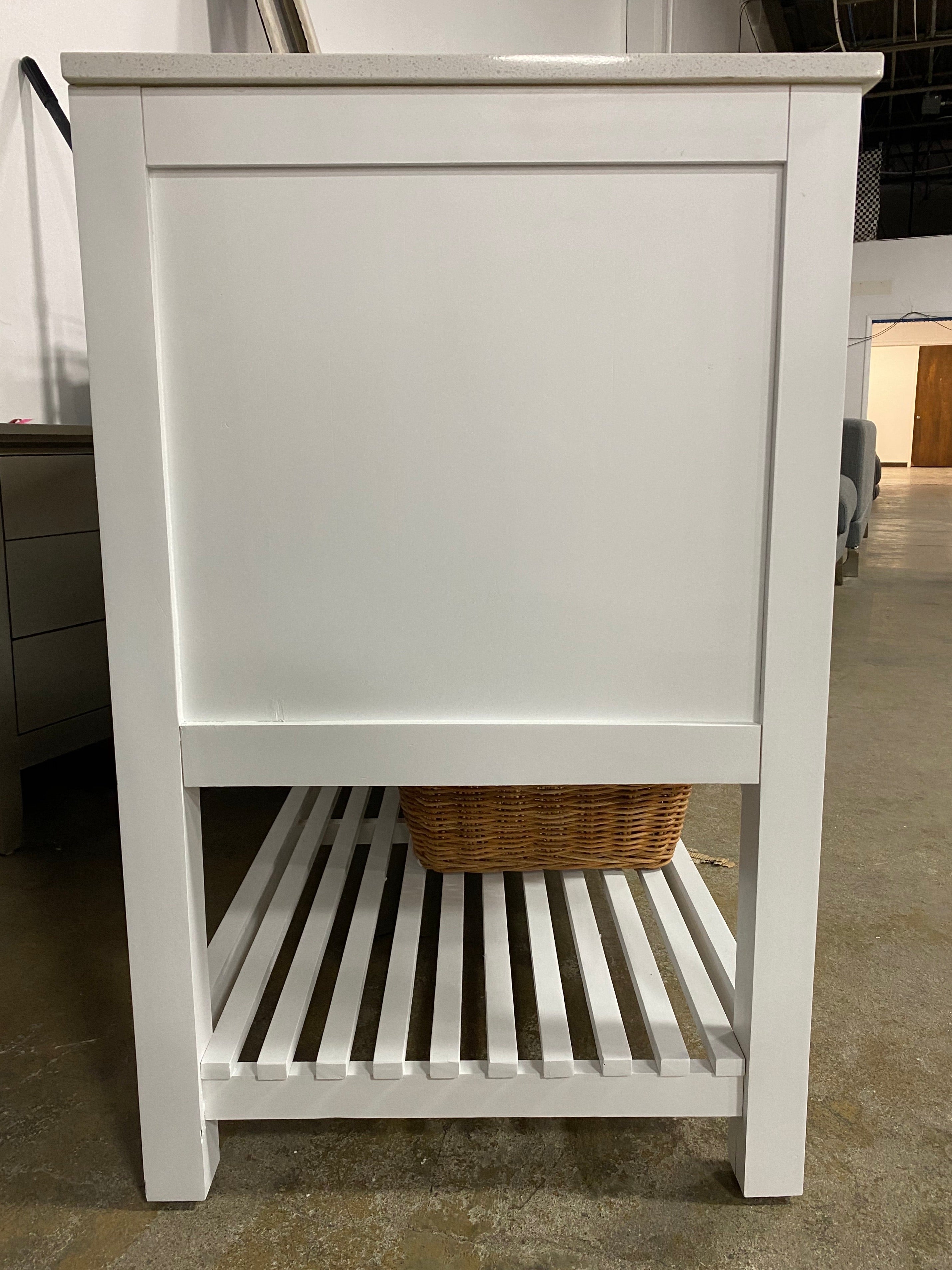 White 48" Single Sink Bathroom Vanity with Granite Top