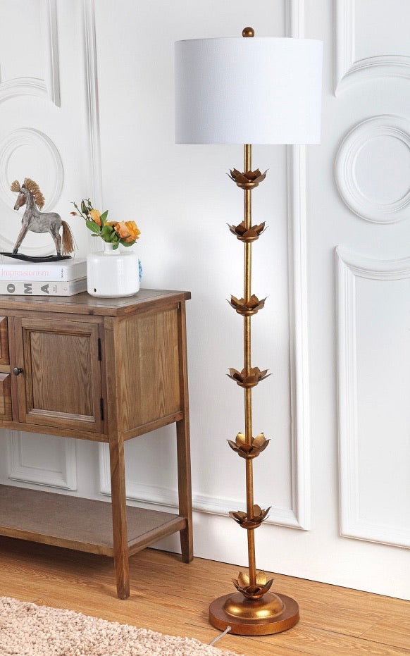 Landen Leaf LED Floor Lamp in Gold CG1154