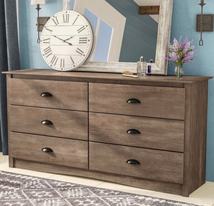 Drifted Gray Nelda 6 Drawer Double Dresser CG1265