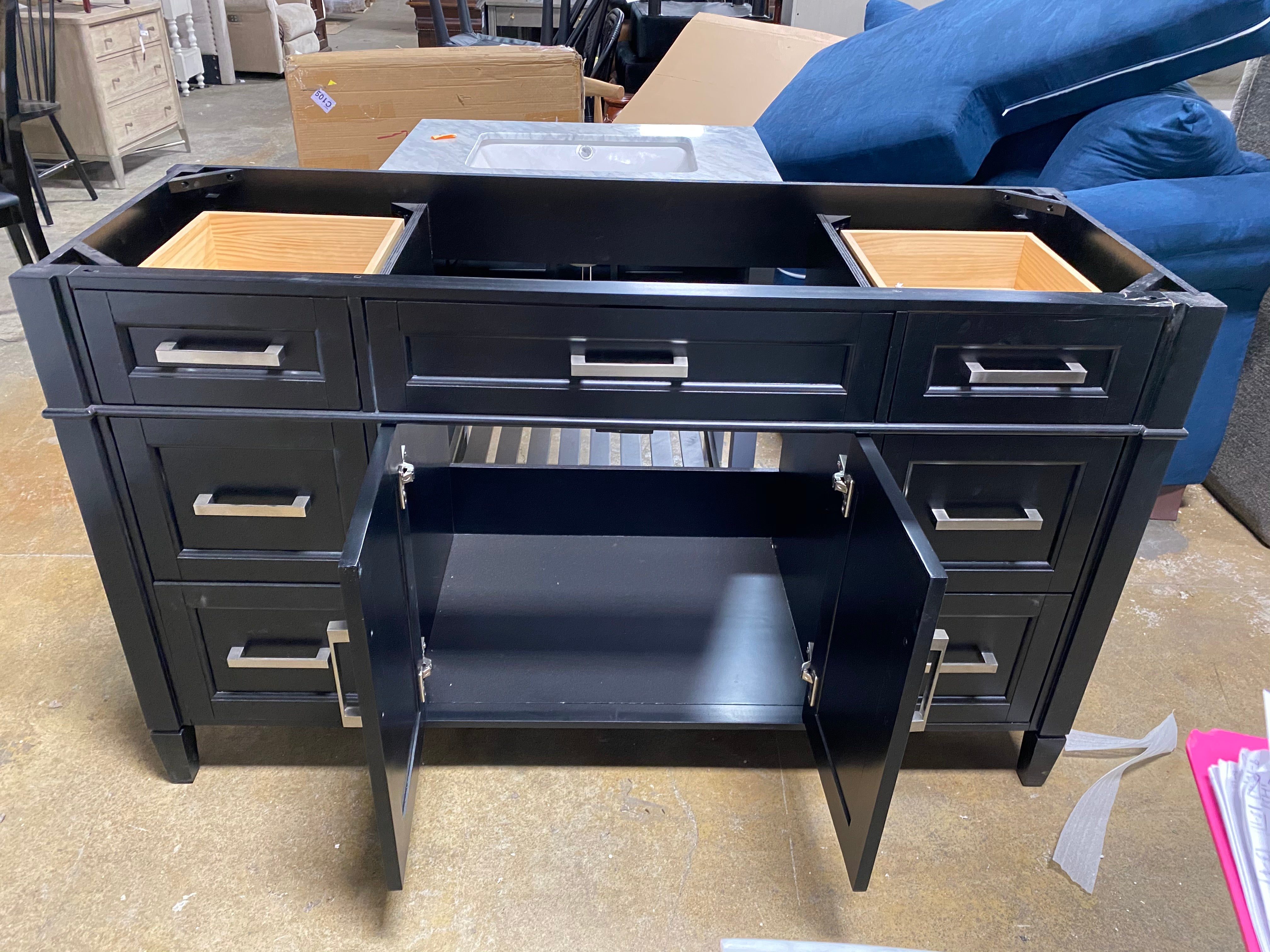 60' Black Single Vanity-No Counter Top