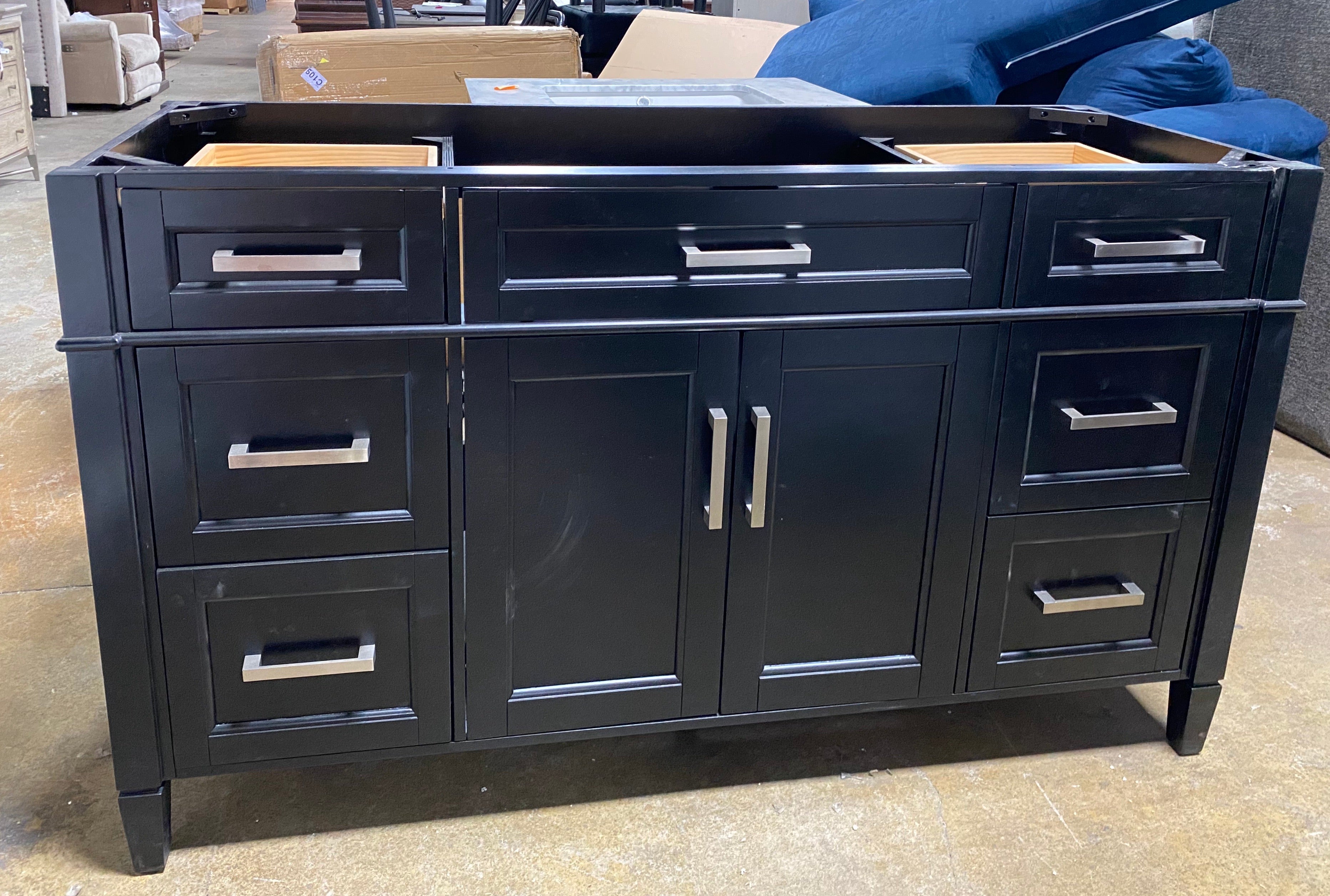 60' Black Single Vanity-No Counter Top