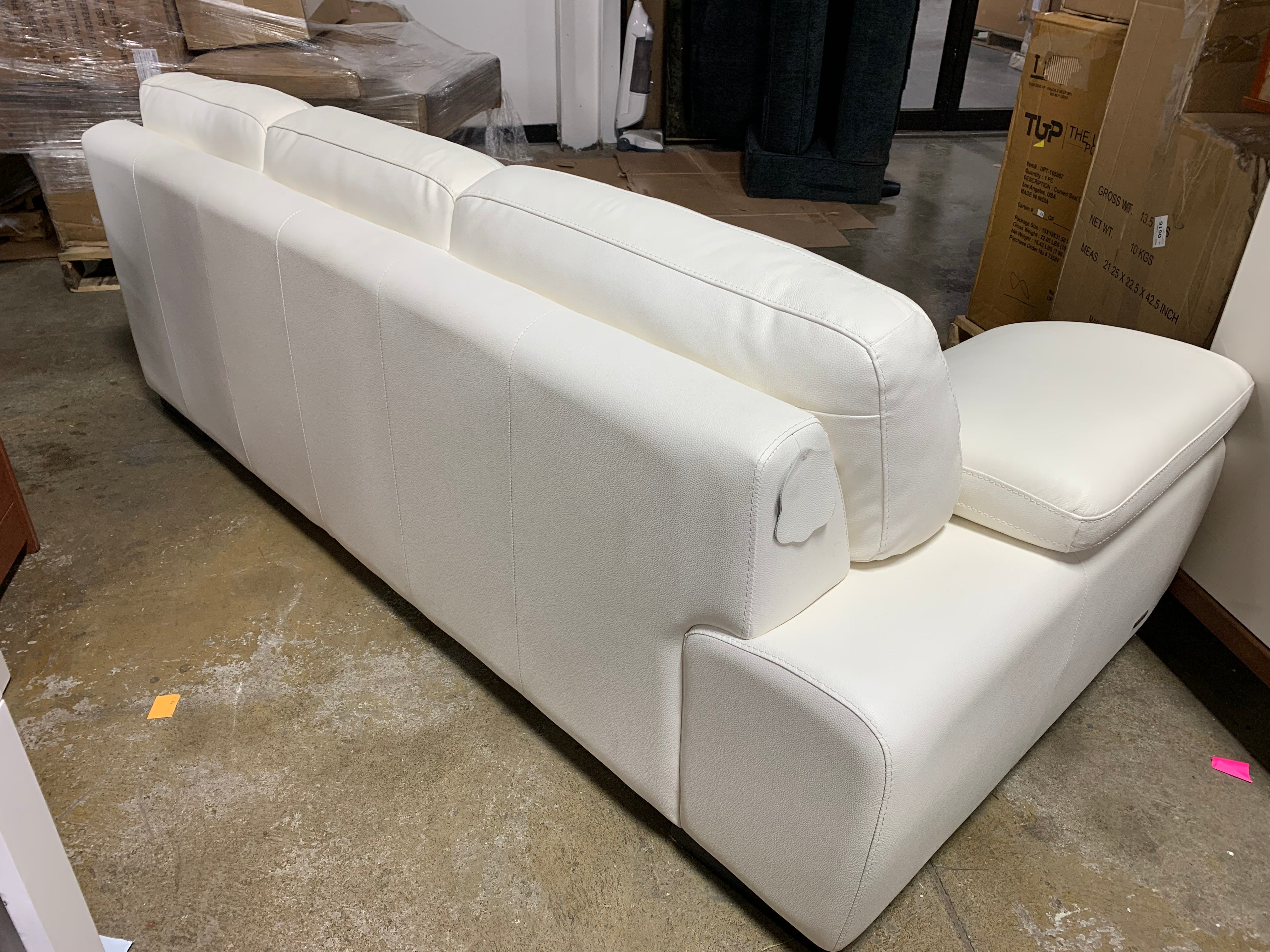 White Leather Chaise Lounge *As Is*