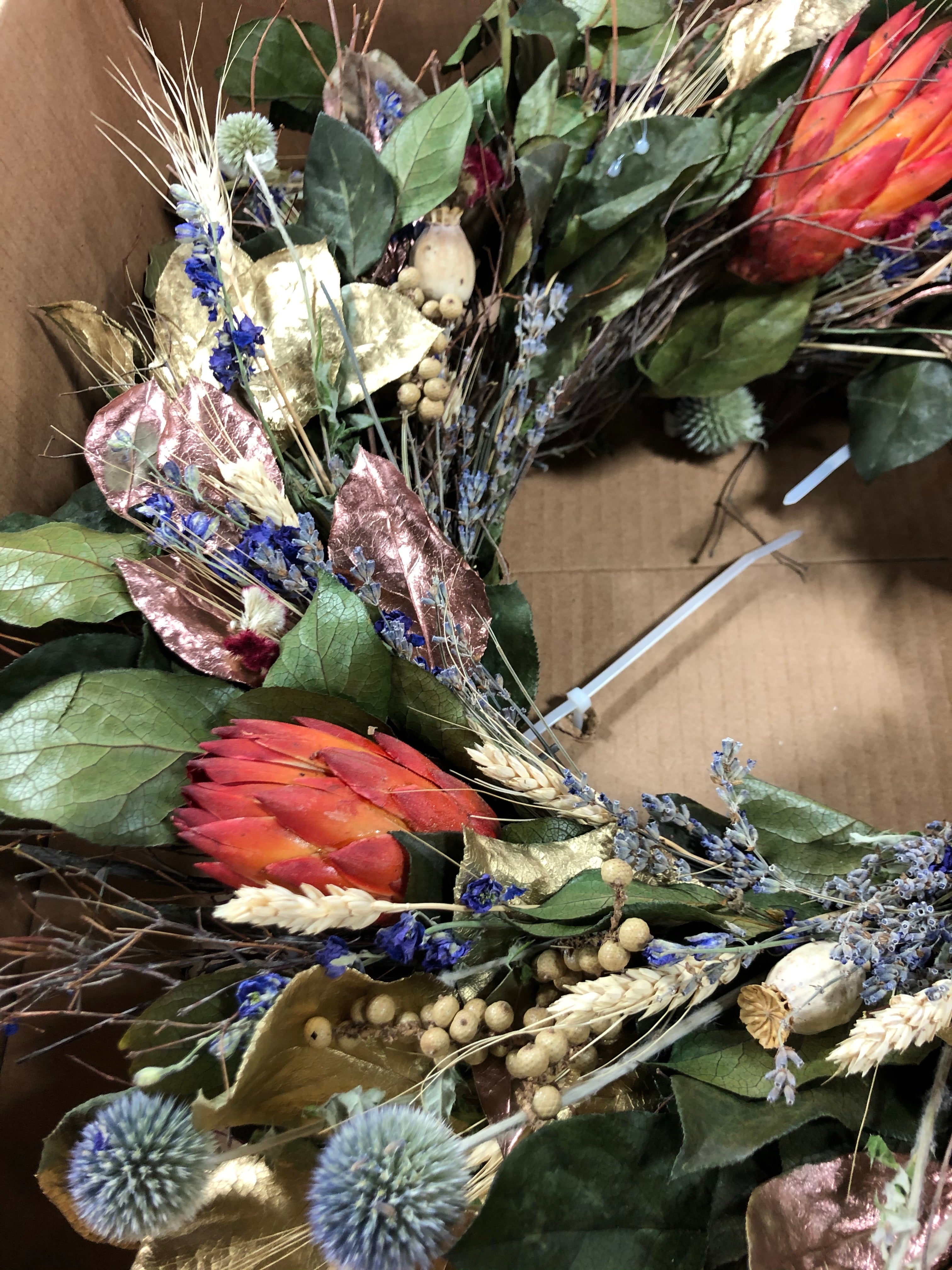 22" H x 22" W x 5" D Autumn Elegance Salal Greenery Wreath CG1303