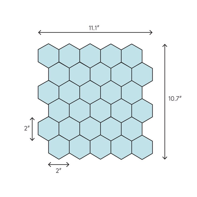 1 Box - Value Series 2" x 2" Porcelain Honeycomb Mosaic Wall & Floor Tile, Matte Carrara - 9 Square Feet (#K6281)