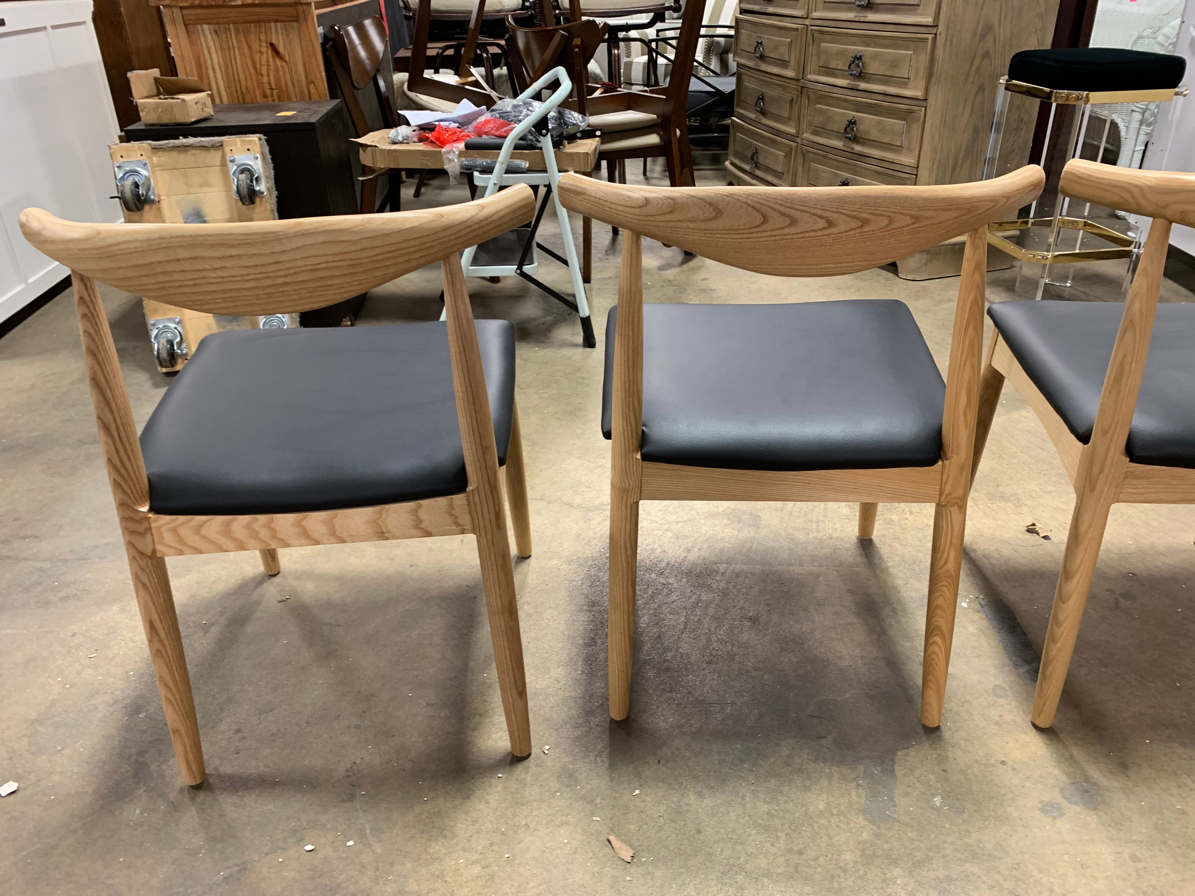 Set of 4 Rena Mid Century Dining Chair Natural