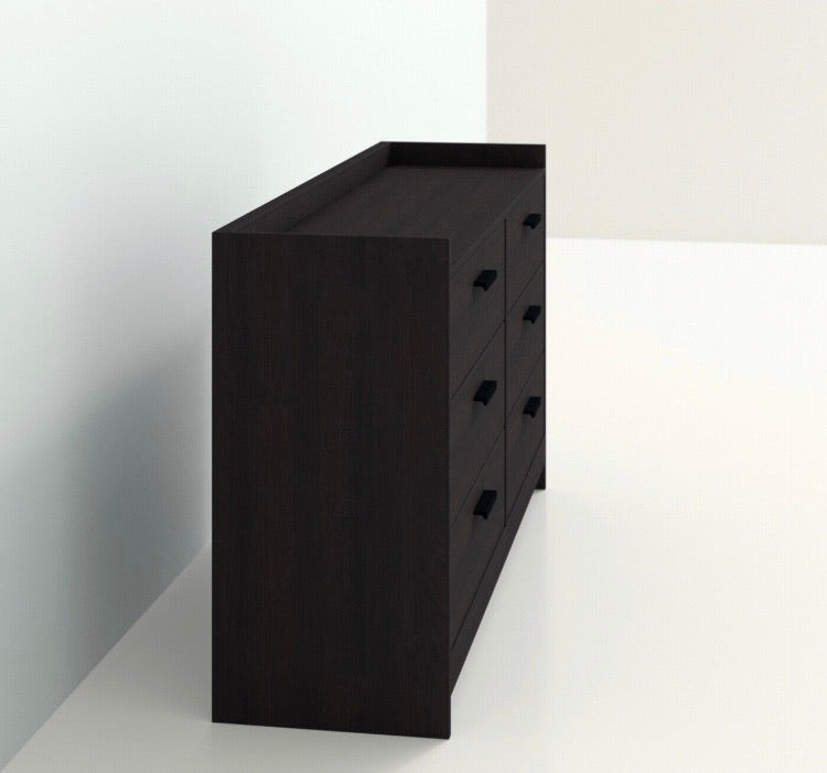 Black Brown Nowell 6 Drawer Double Dresser CG1602