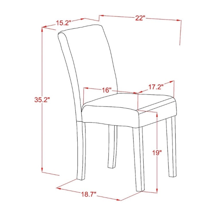 (Set of 6) Abbott Parson Chairs with Black Legs in Gray CG1721 (3 Boxes)