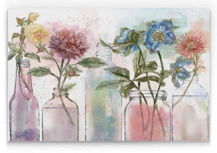 36"x26" Vintage Bottle Collection Canvas CG403