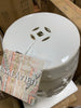 Imperial Vine Antique White Garden Stool  #SA883