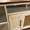 86-inch White Rustic Media TV Stand w/ Electric Fireplace