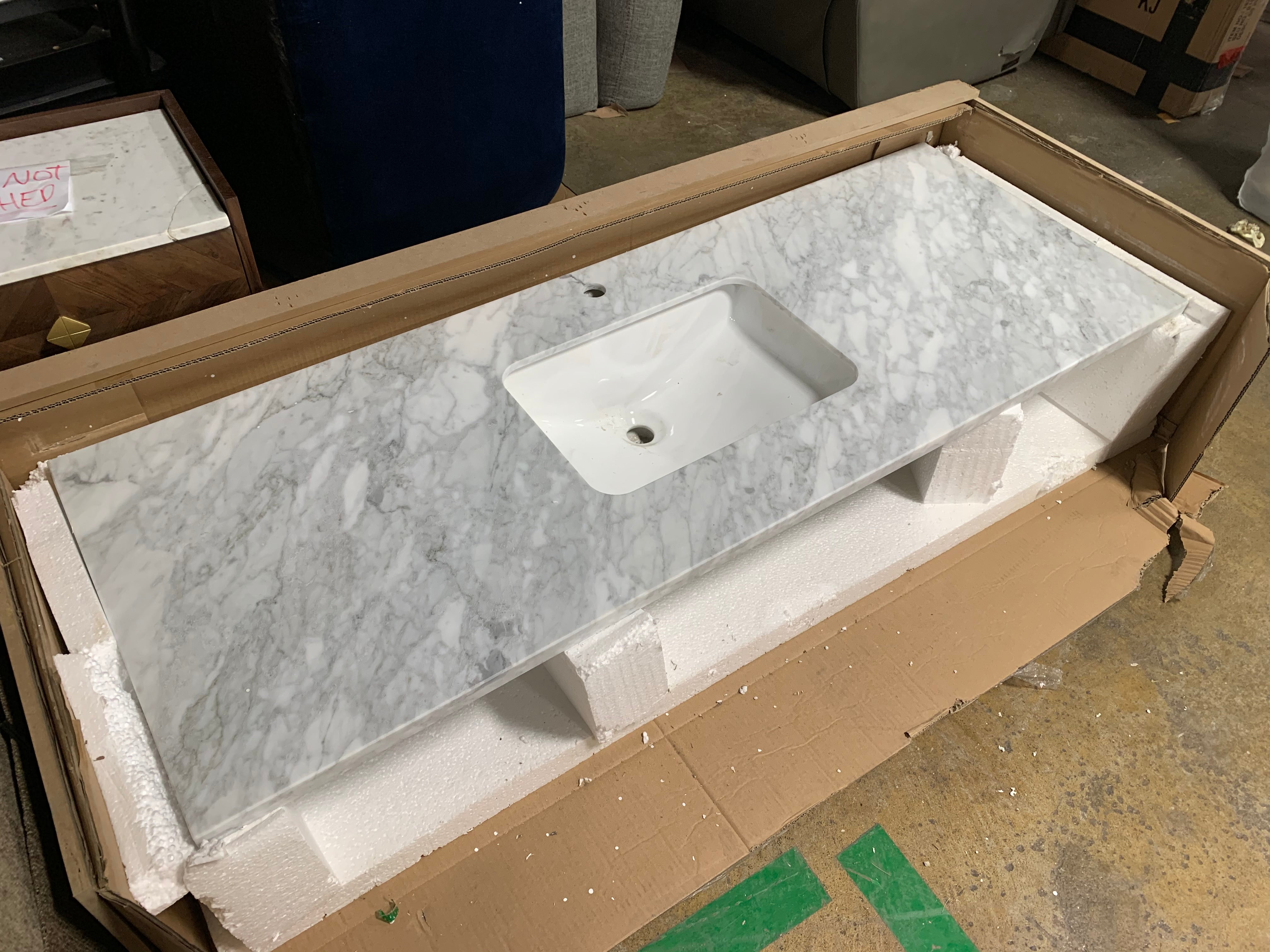 60" Single Bathroom Vanity Marble Countertop