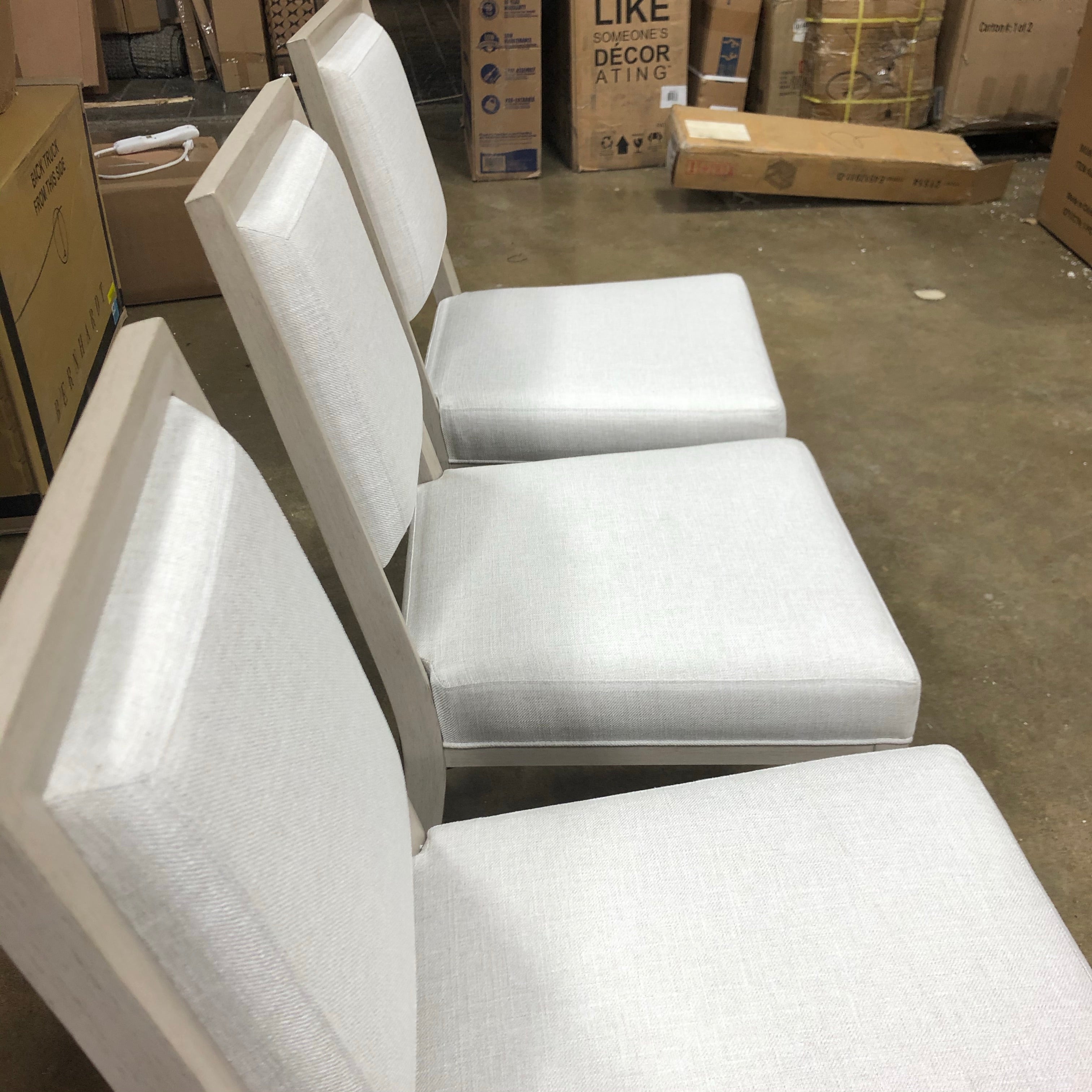 (Set of 3) Axiom Upholstered Side Chairs in Ivory