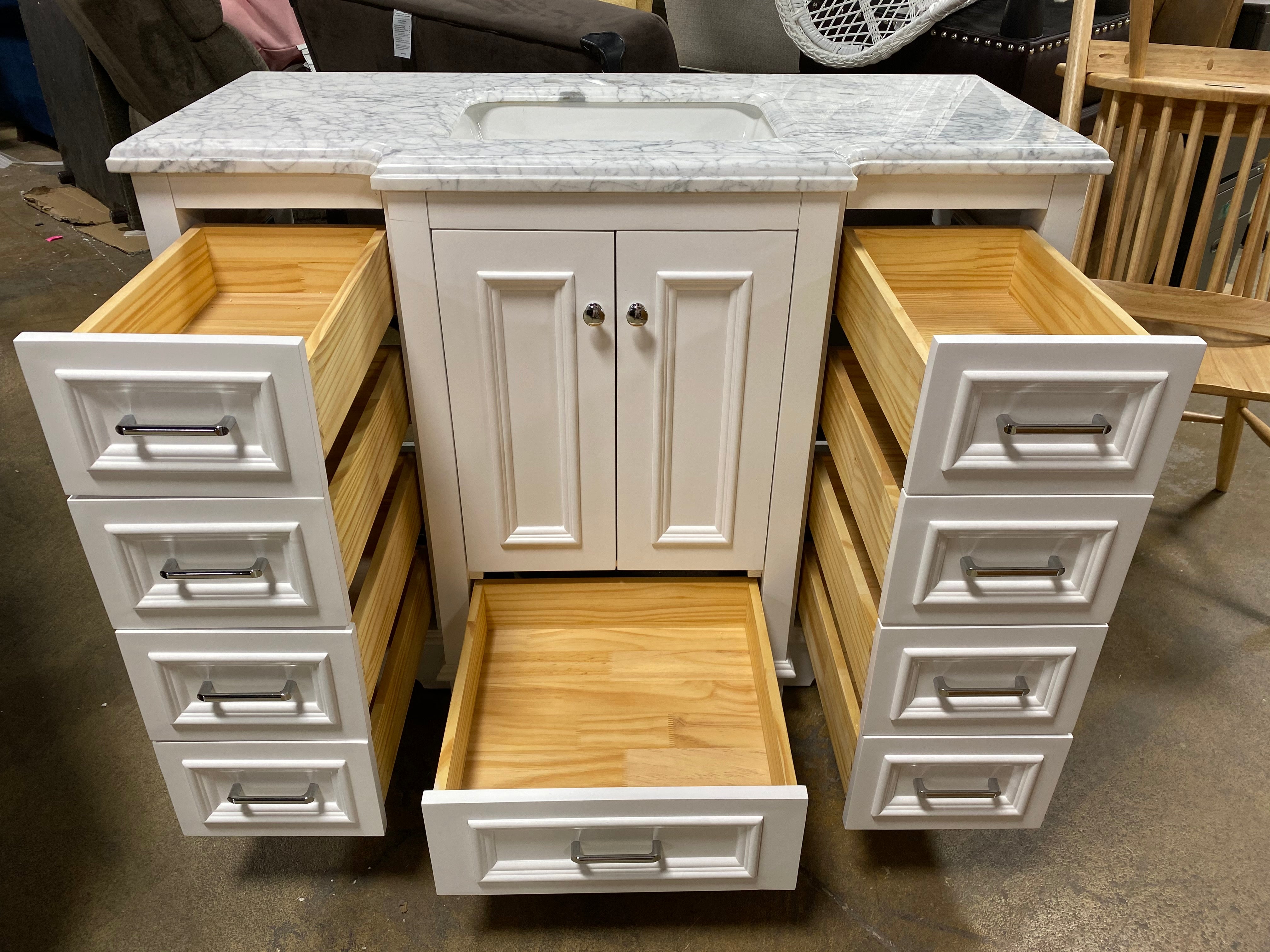 White 48" Single Sink Bathroom Vanity