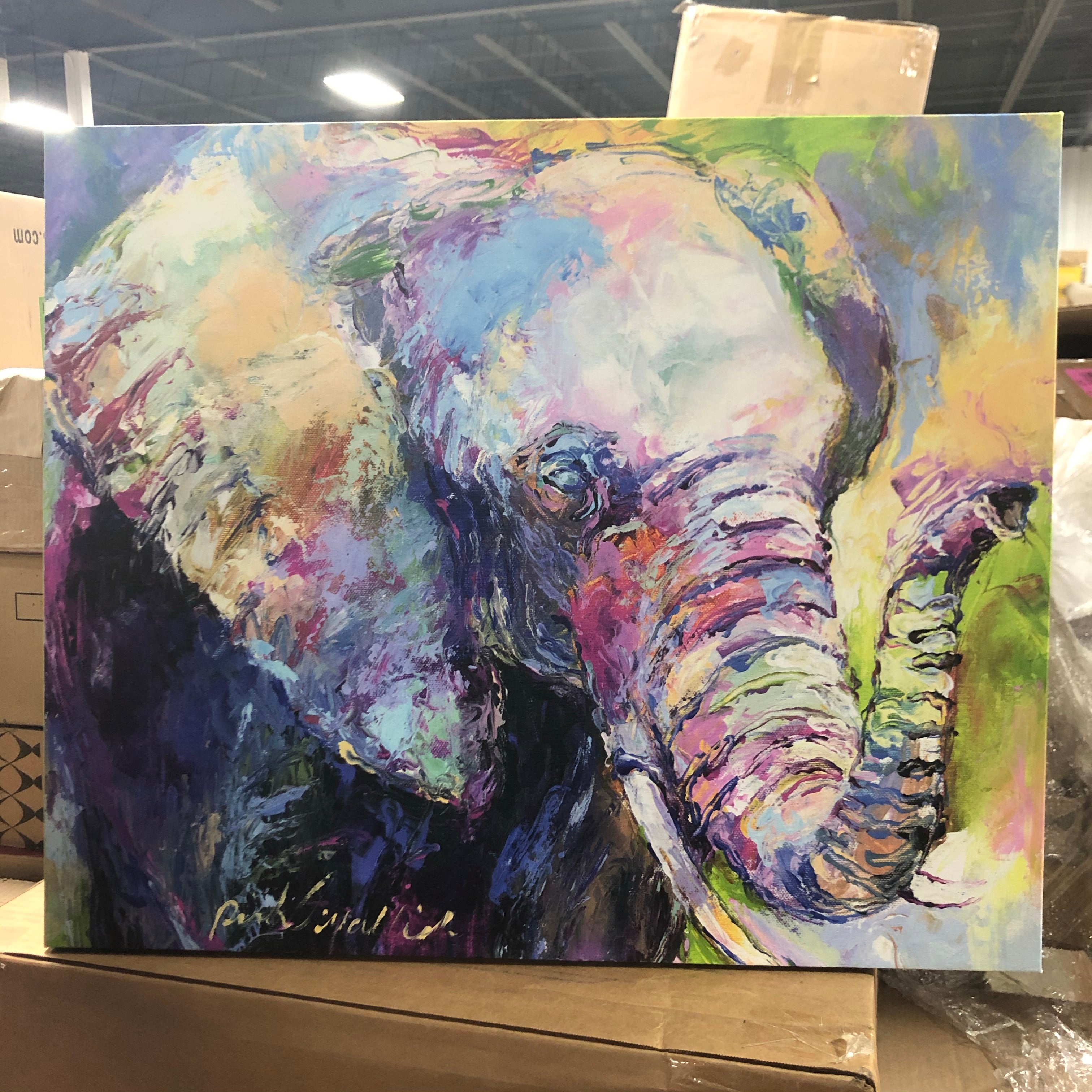 20"x24" Elephant Print on Canvas