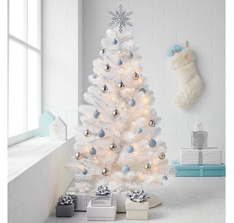 3.5ft Pre-Lit White Alberta Spruce Artificial Tree Clear Lights CG1758