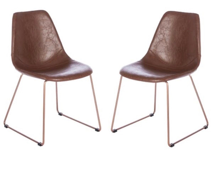 (Set of 2) Dorian Leather Dining Chairs CG1151