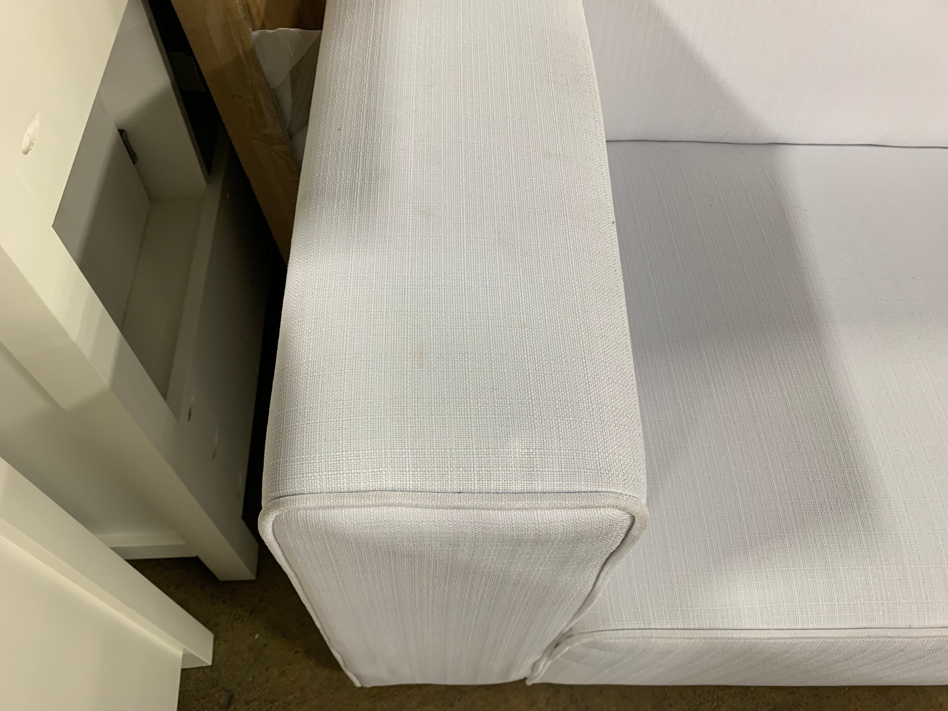Mingle White 2 Piece Upholstered Fabric Sectional Sofa Set