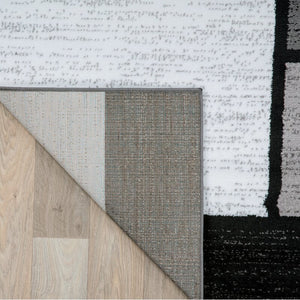 Lorenzo Geometric Gray/Black/White Area Rug, 10’x14’ (#32R)