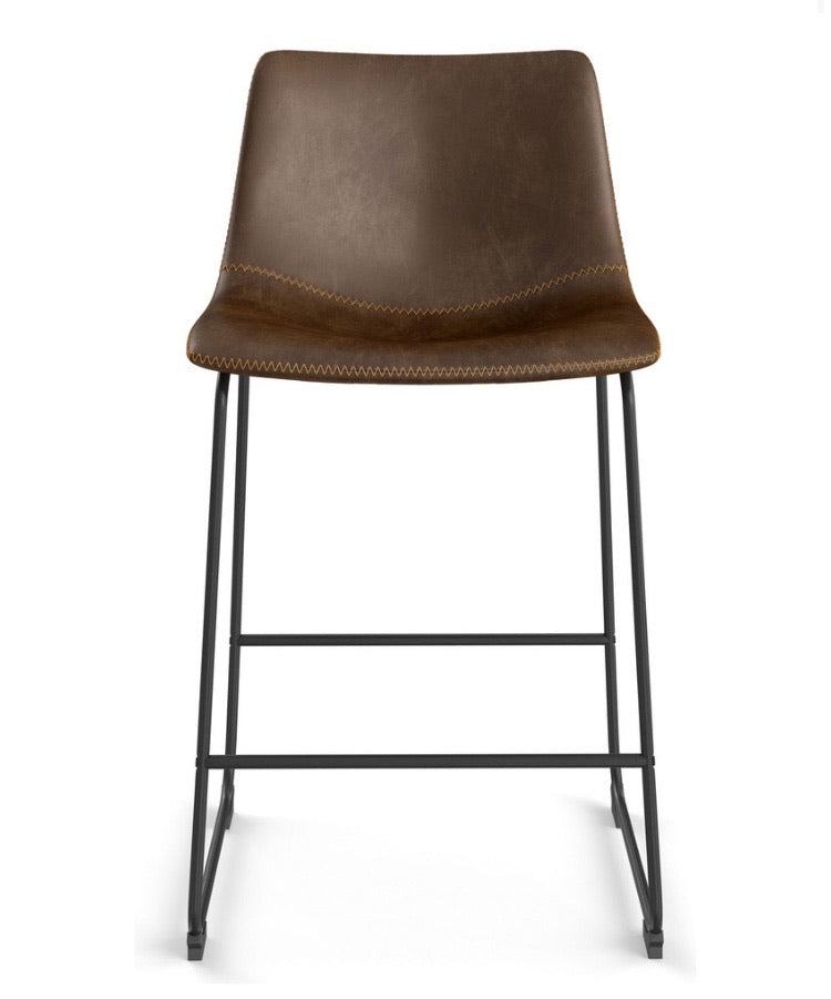 (Set of 2) 24" Petra Counter Stools In Brown And Black Finish CG1815