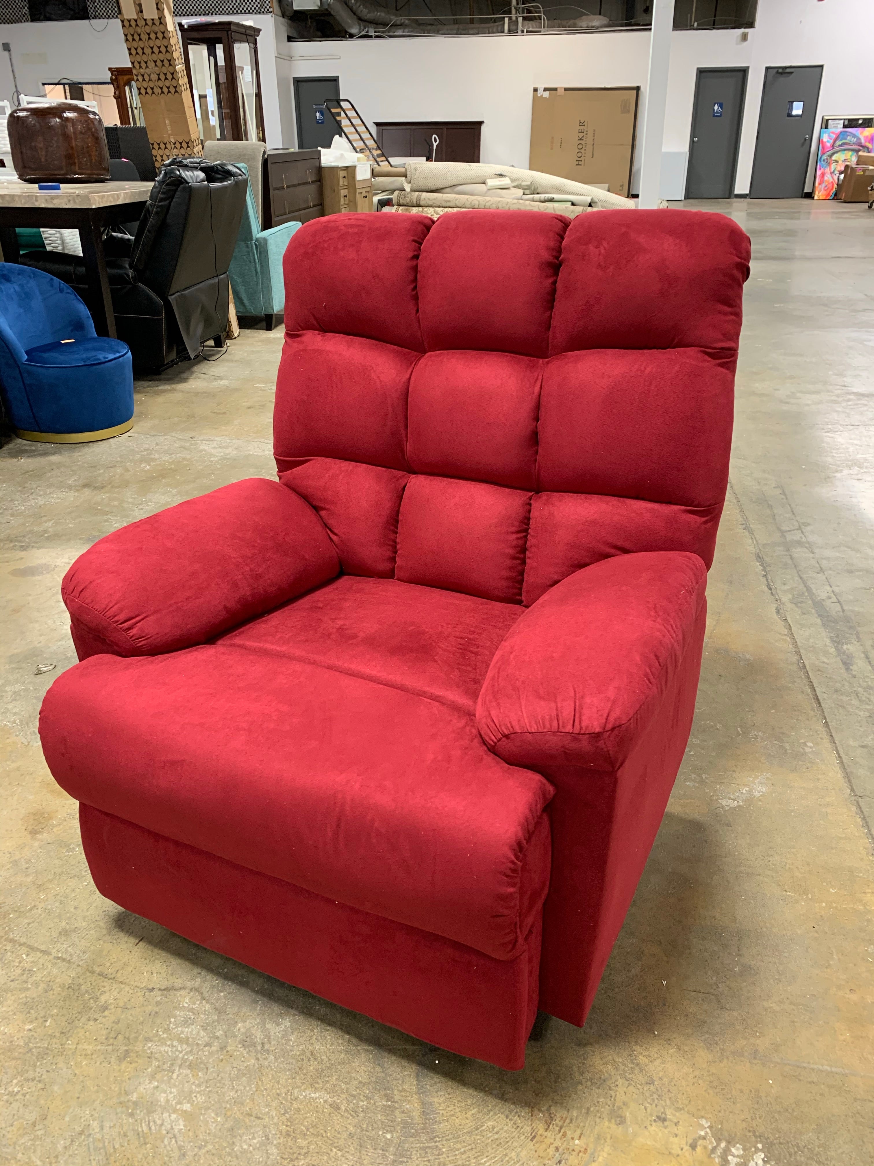 Krouse Manual Wall Hugger Recliner Crimson Red Salvage Co Indy