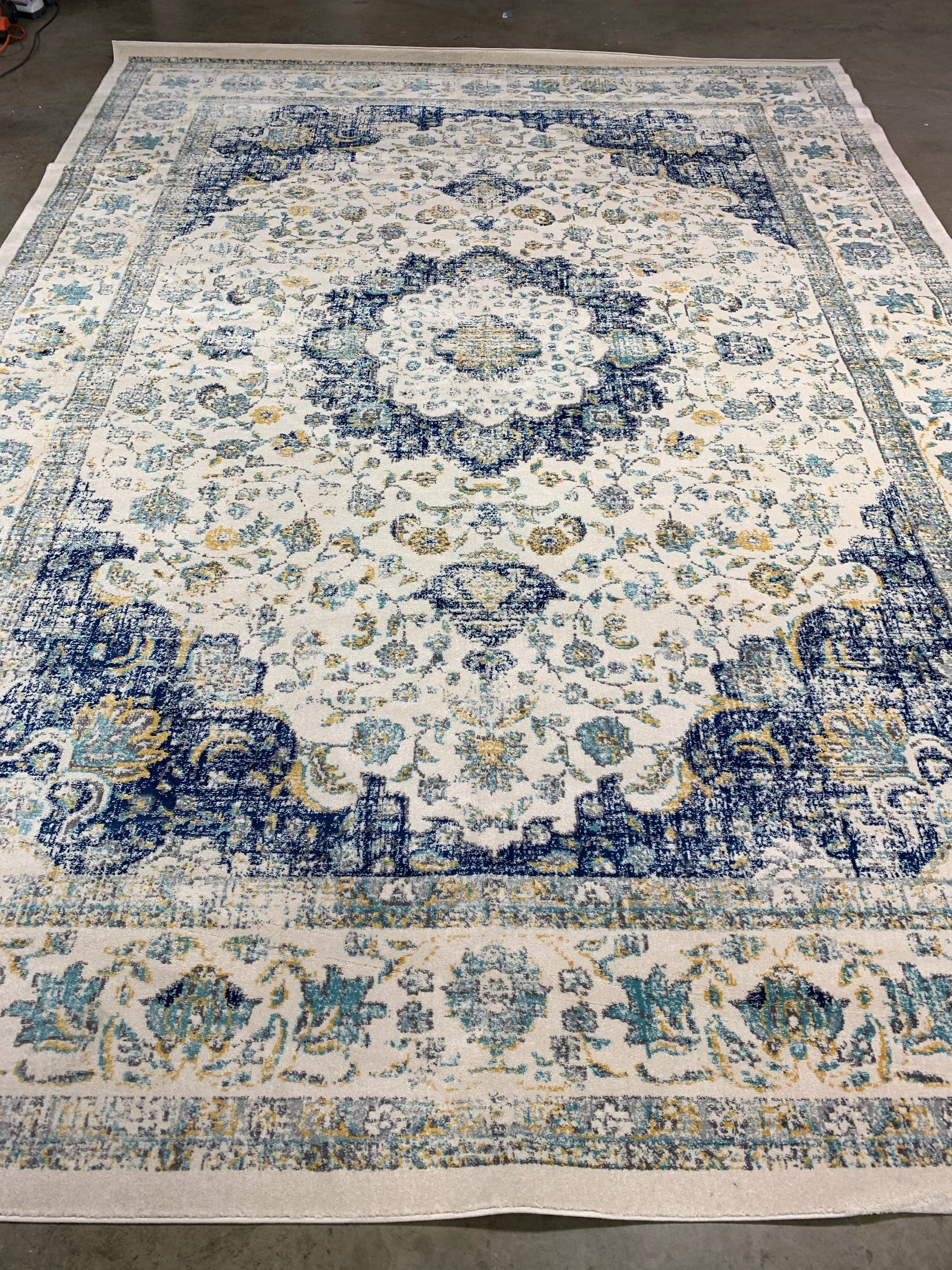 Safavieh Evoke White/Dark Blue Area Rug, 10 x 14 (#6R)