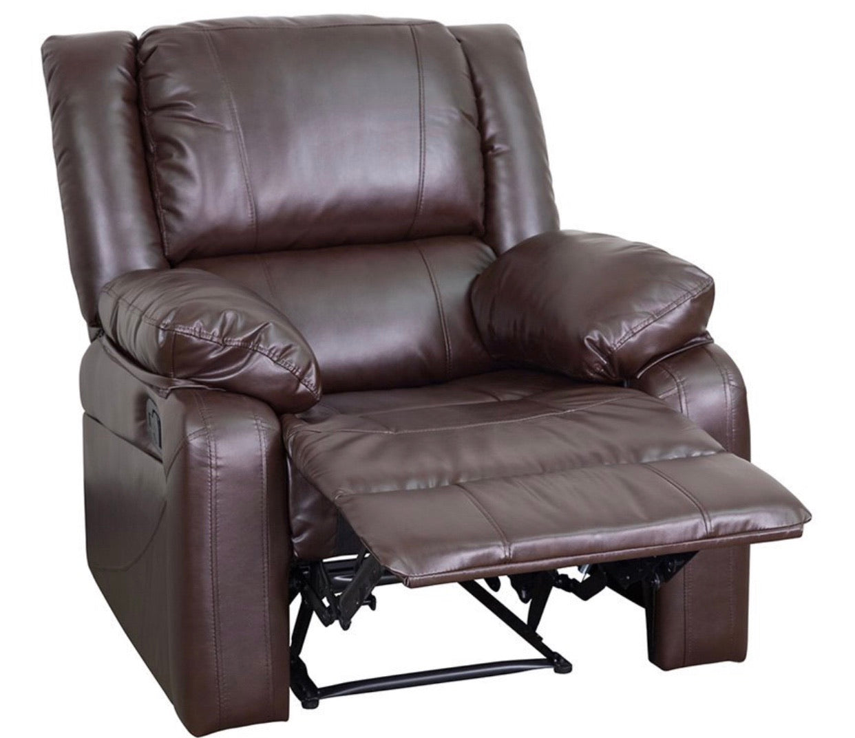 Brown Contemporary Leather Recliner #LX2011