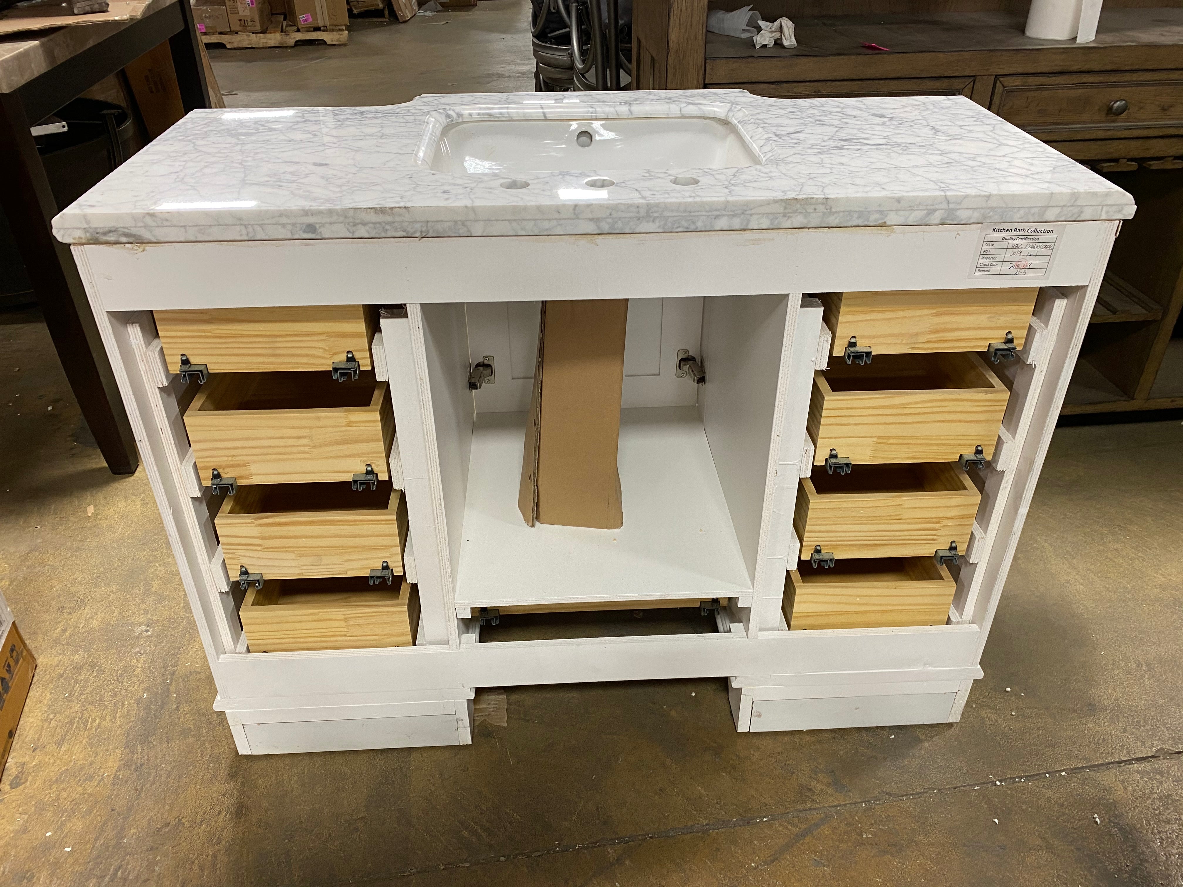 White 48" Single Sink Bathroom Vanity