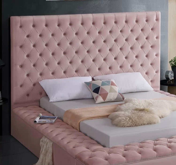 (King) Pink Velvet Headboard
