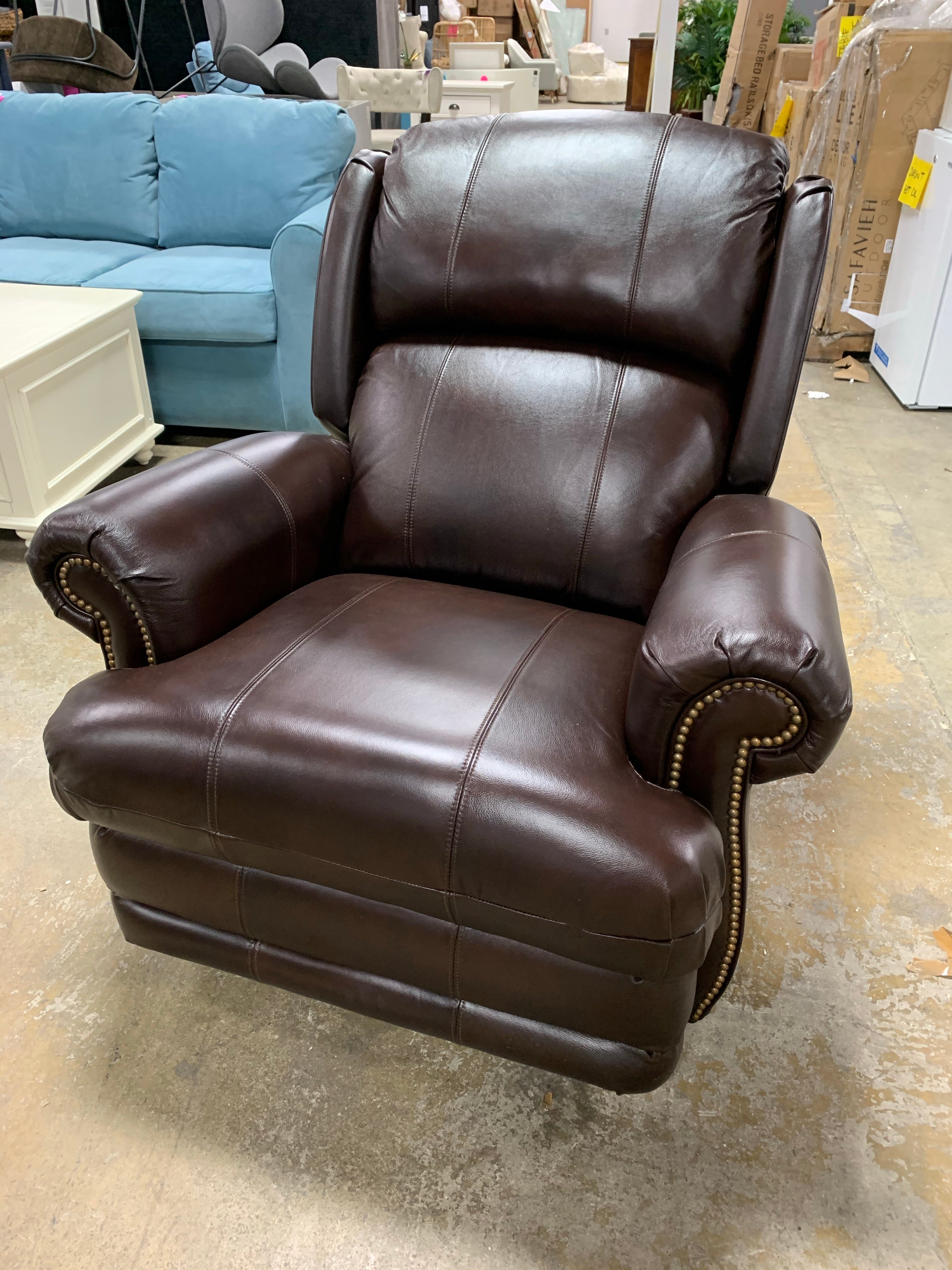 La-Z-Boy Kirkwood Genuine Leather Manual Recliner, Walnut