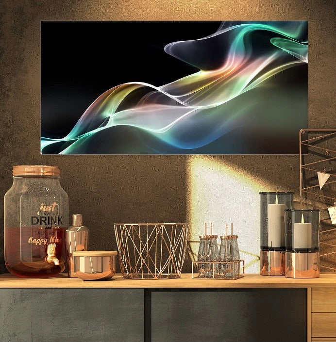 16" x 32" 'Abstract Smoke Reflection' Graphic Art on Wrapped Canvas CG1789