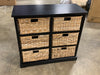 Keenan 6-Wicker-Basket Storage Chest in Black