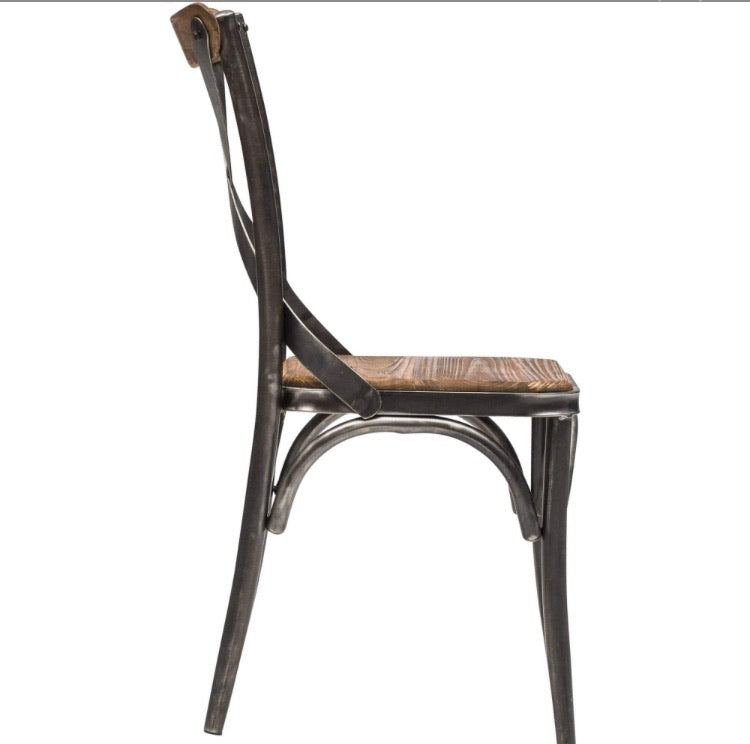 (Set of 4) Bentley Industrial Crossback Side Chairs CG1488