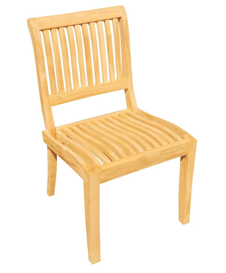 (Set of 4) Masten Stacking  Armless Teak Patio Dining Chairs CG1882
