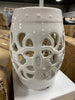 Imperial Vine Antique White Garden Stool  #SA883