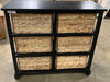 Keenan 6-Wicker-Basket Storage Chest in Black