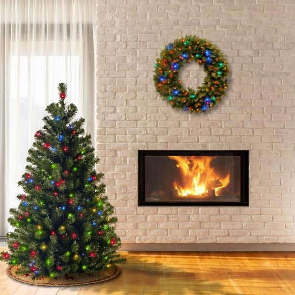 4.5' North Valley Spruce Artificial Christmas Tree with Multicolor Lights (#K5445)