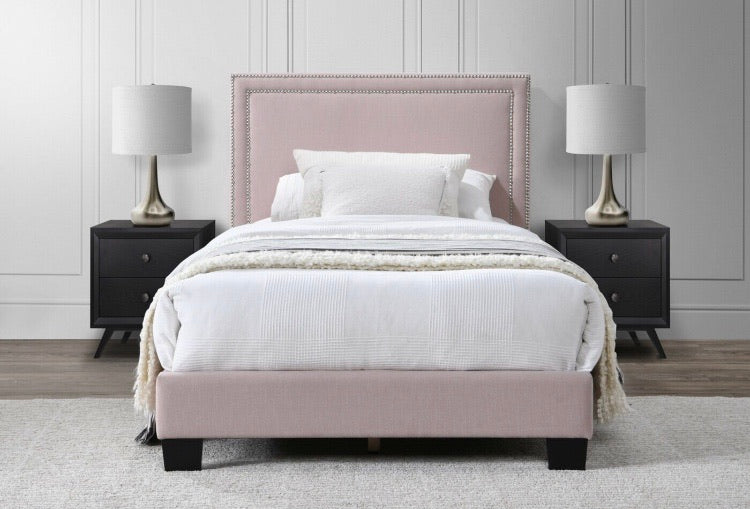 (Twin) Alcorn Upholstered Platform Bed  Pink CG168