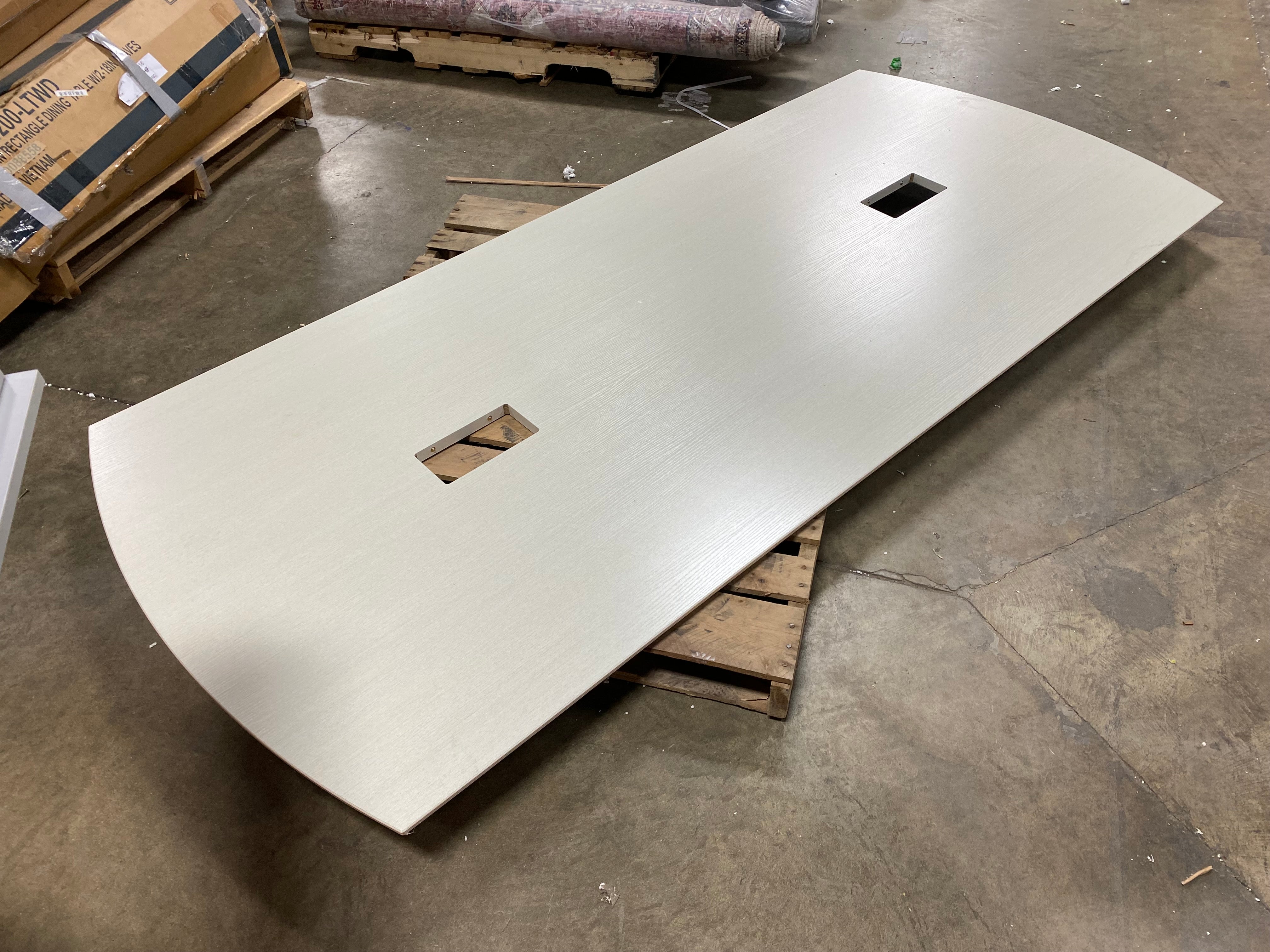 29.5" H x 96" L x 42" W Textured Sea Salt Curved End Conference Table Top ONLY SHB244