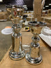 2-Piece Glass and Metal Candlestick Set  #SA599