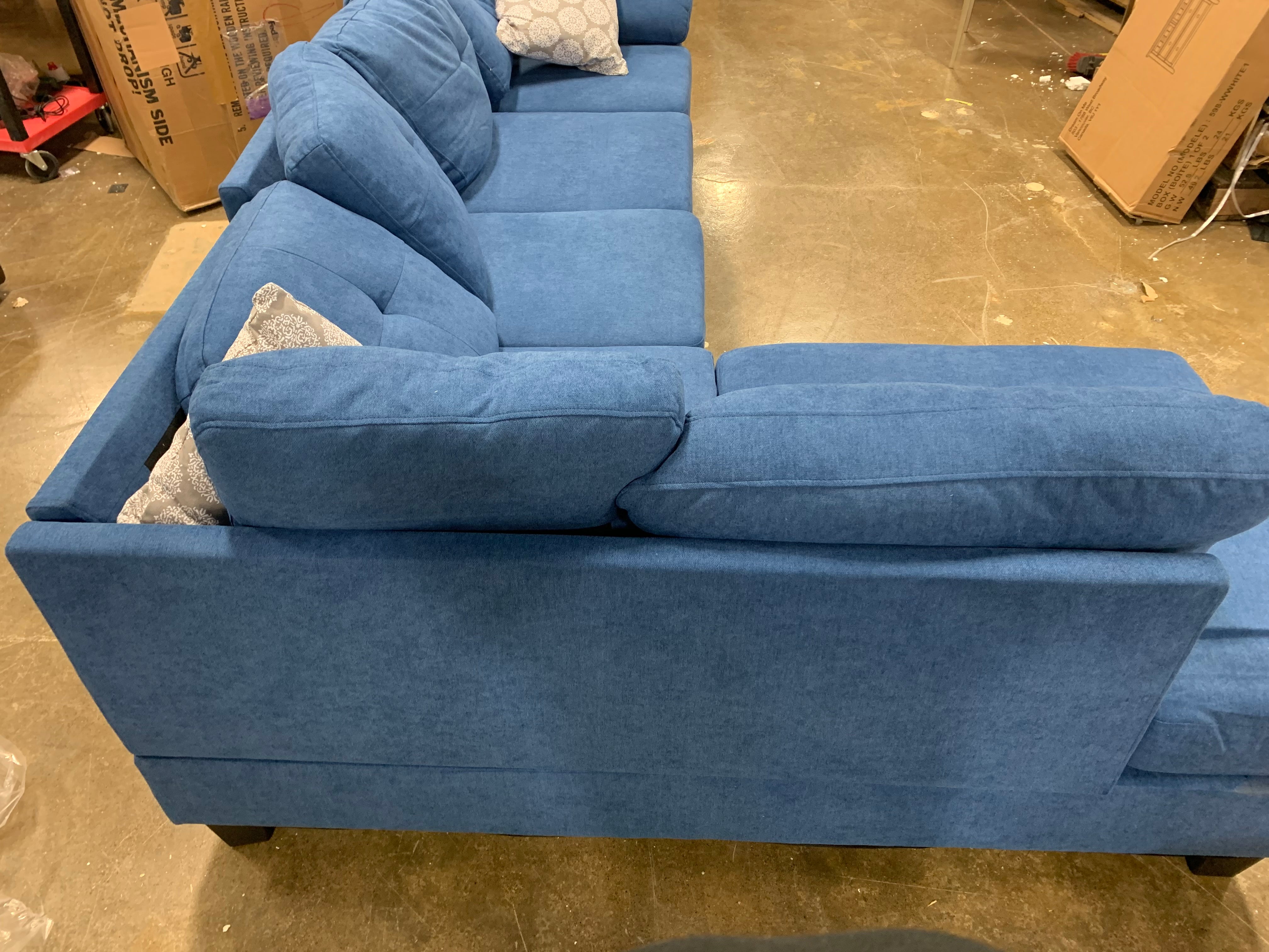 Azzedine 98" Chenille Left Hand Facing Sofa and Chaise