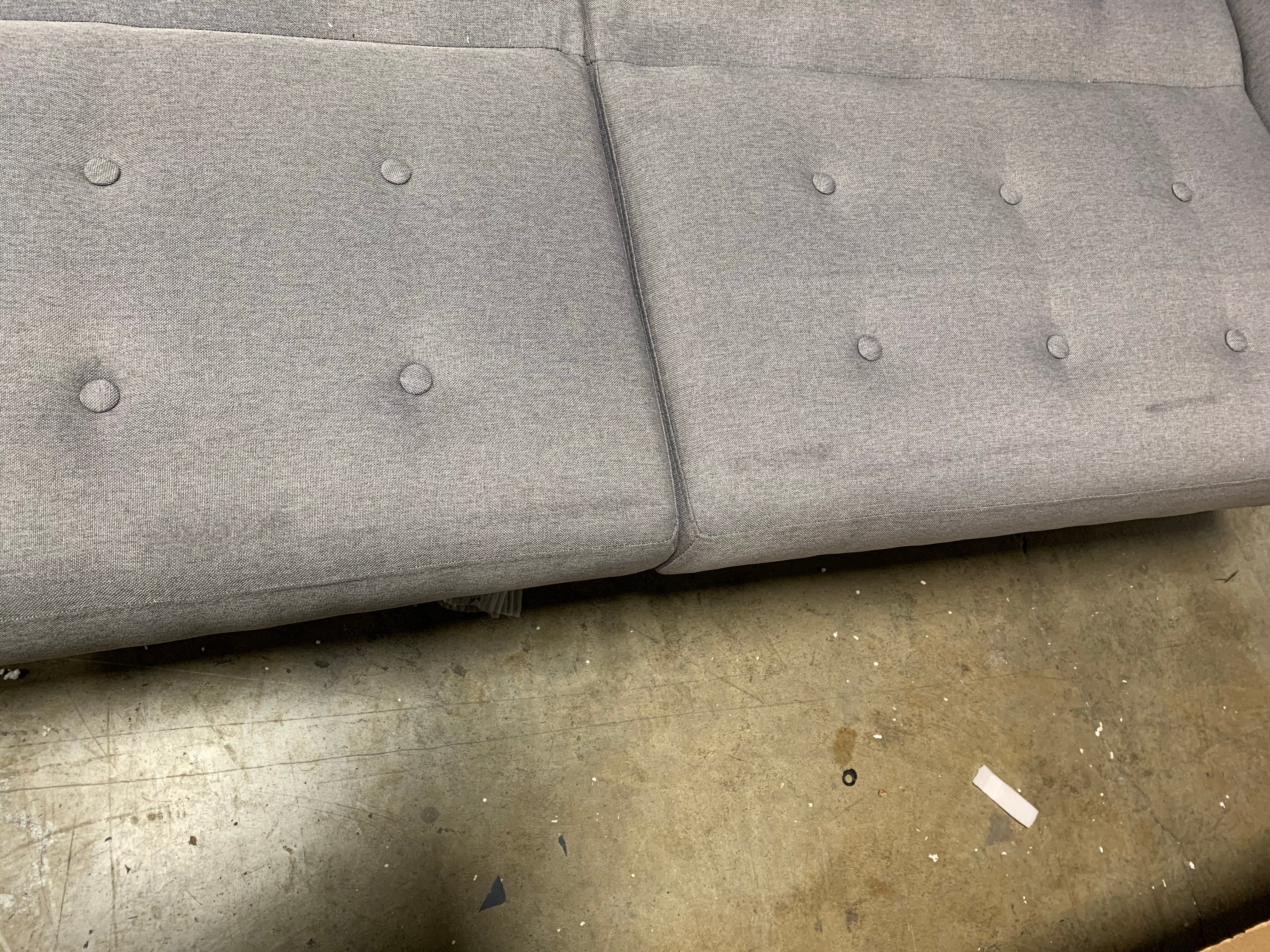75" Gray Tufted Convertible Sofa