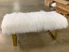 White Sheepskin Bench