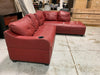 95” Red Faux Leather Sectional *As Is*