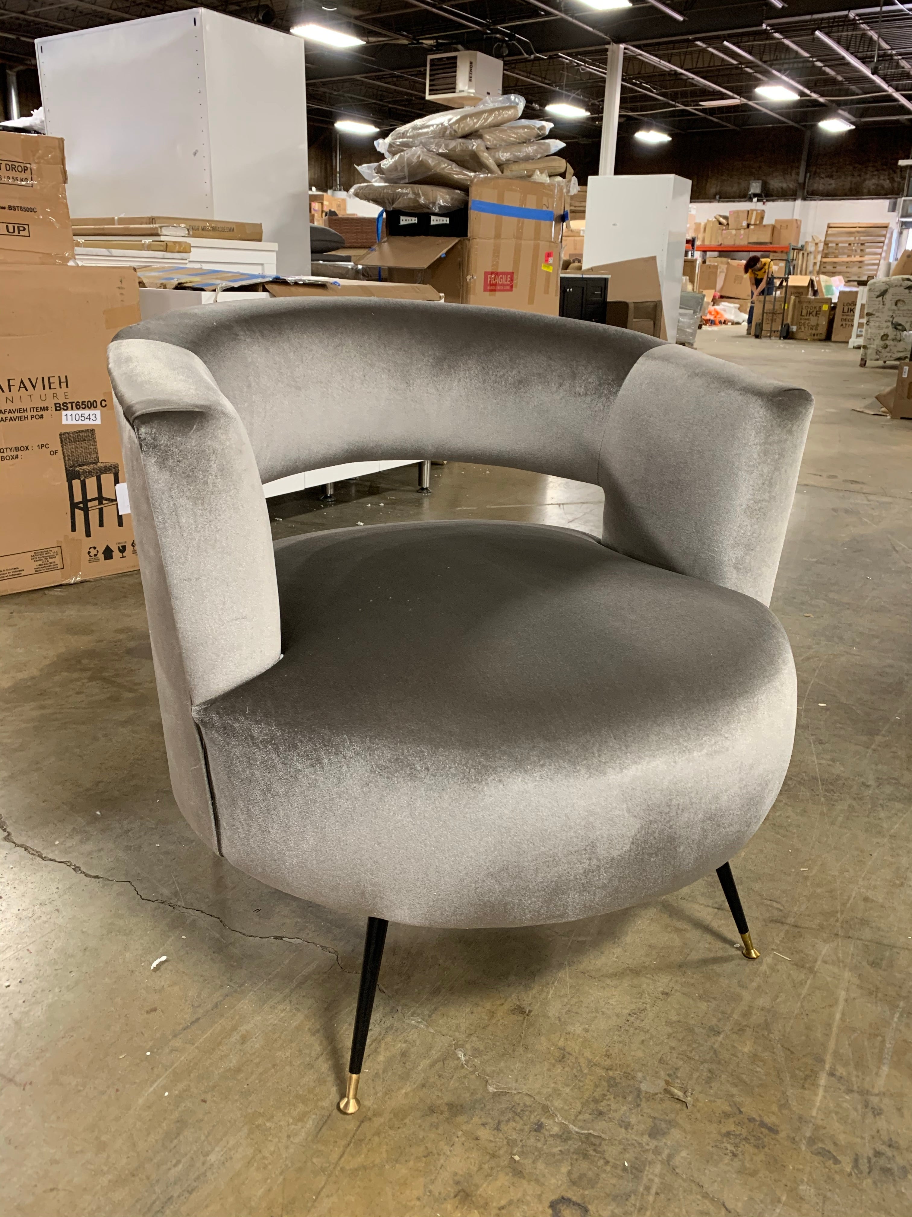 Manet Velvet Retro Mid Century Accent Chair
