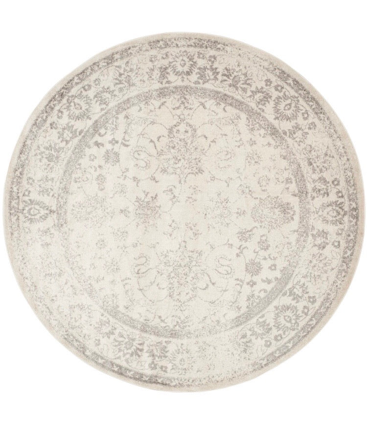 4' Round Aiken Oriental Ivory Rug CG1282