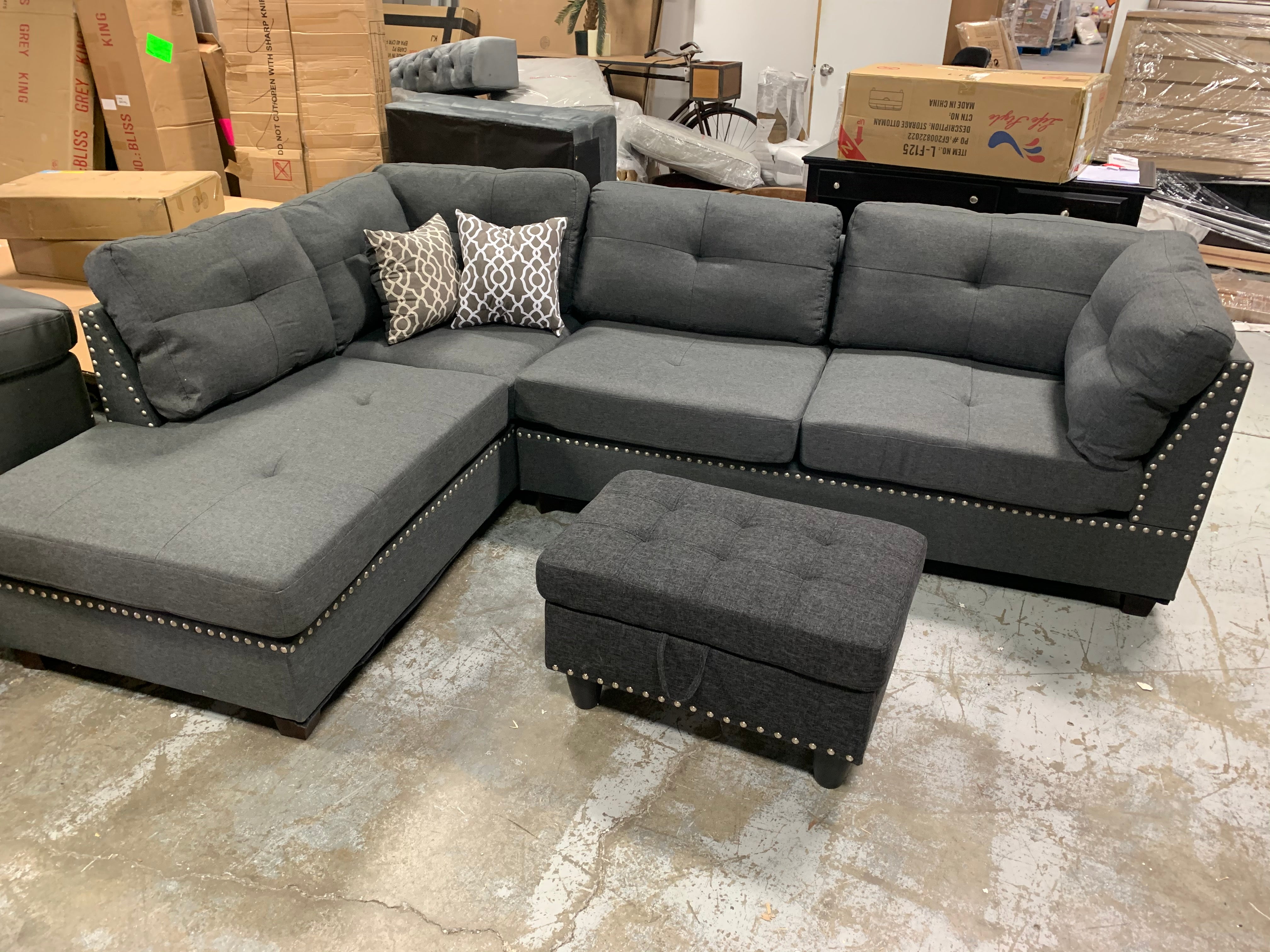 Sunnydale 105" Left Hand Facing Sectional with Ottoman