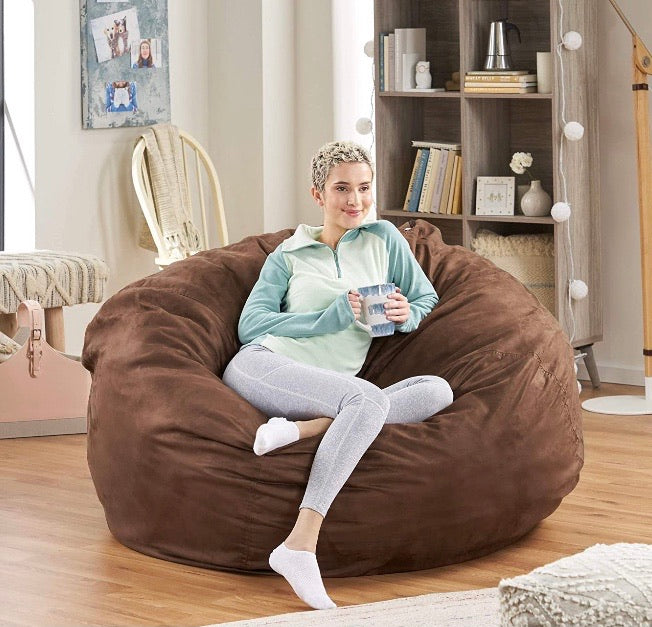 5ft. Waldo Faux Suede Brown Bean Bag CG1947